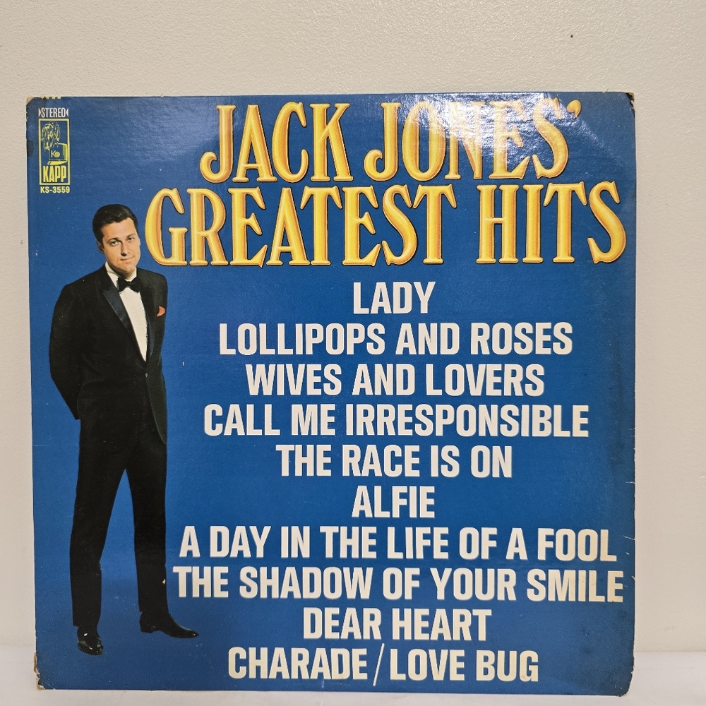 JACK JONES Greatest Hits 1968 Vinyl LP Compilation Kapp Records KS 3559 Jazz Pop